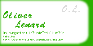oliver lenard business card